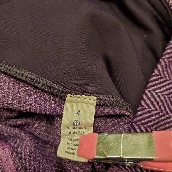 Lululemon Rebel Runner Crop Herringbone Purple Size 4 Leggings Women - Picture 7 of 8